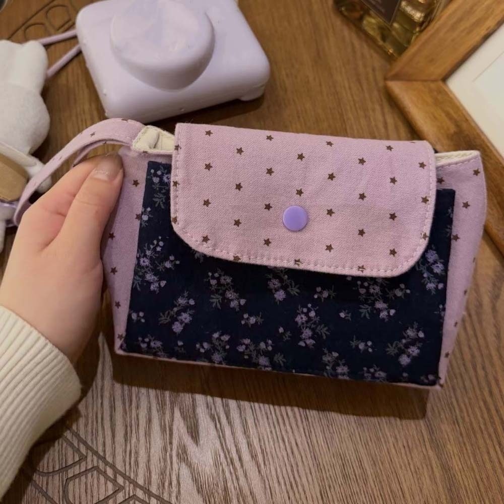 パープルプリント花柄メイクアップバッグスター水玉模様ソフトコ - Korean Lifestyle & Kids Boutique のレビューと価格