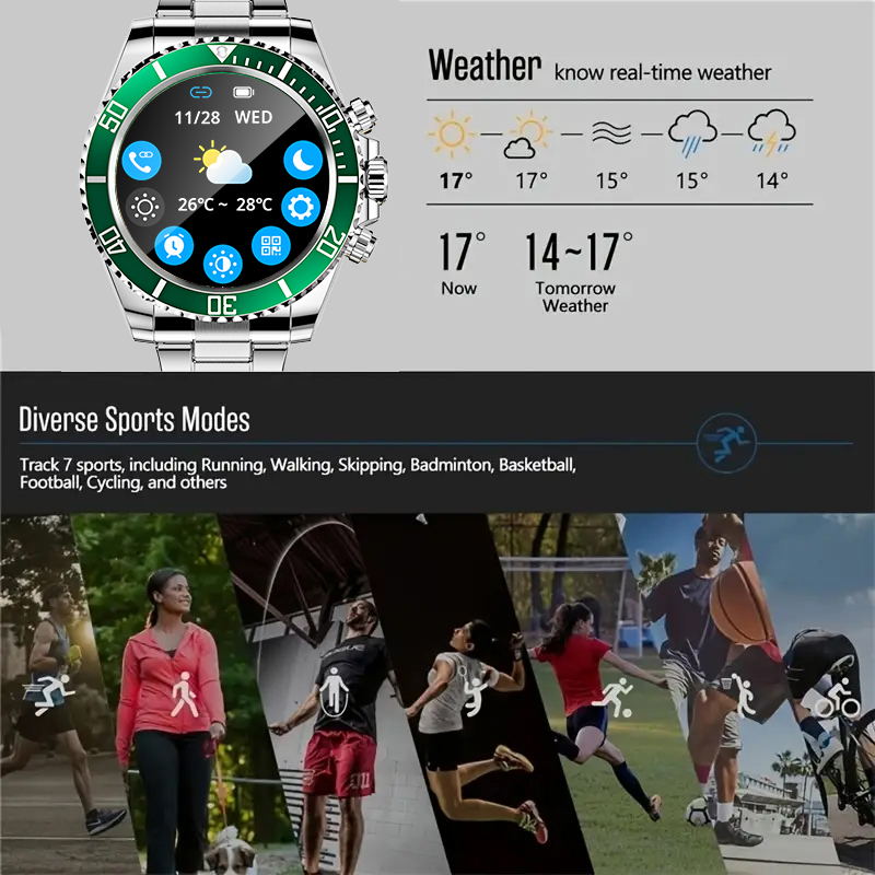 Aiweile AW12 新スタイルの高級スマートウォッチダ - Korean Men Lifestyle のレビューと価格